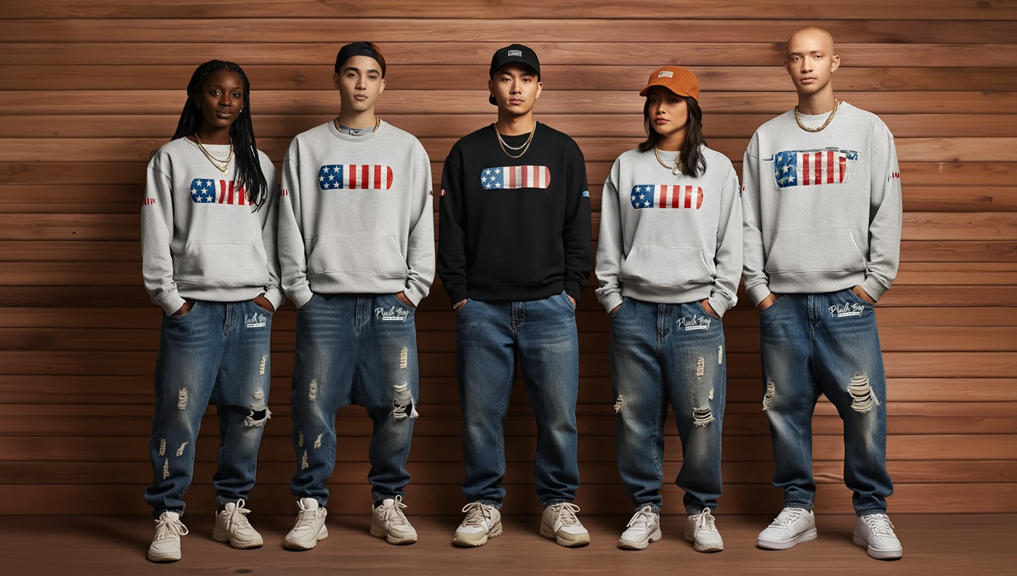 AMERCIAN BAND AID GRAY OVERSIZED SWEATSHIRT