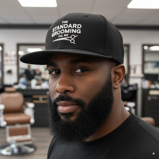 THE STANDARD GROOMING CO. TEXT SNAPBACK HAT