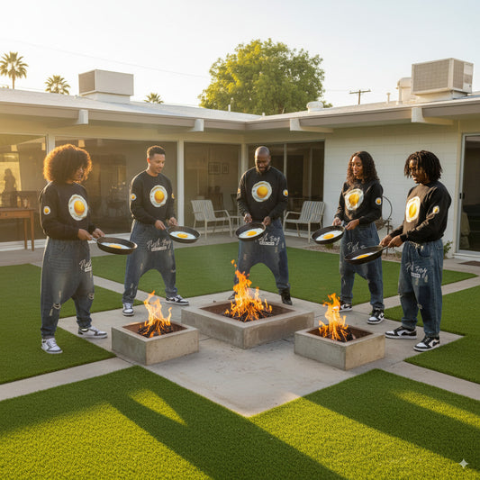 3WD "COOK" BLACK FRIED EGG OVERSIZED SWEATSHIRT