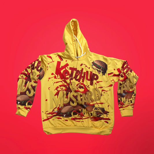 KETCHUP & MUSTARD YELLOW HAMBURGER HOODIE