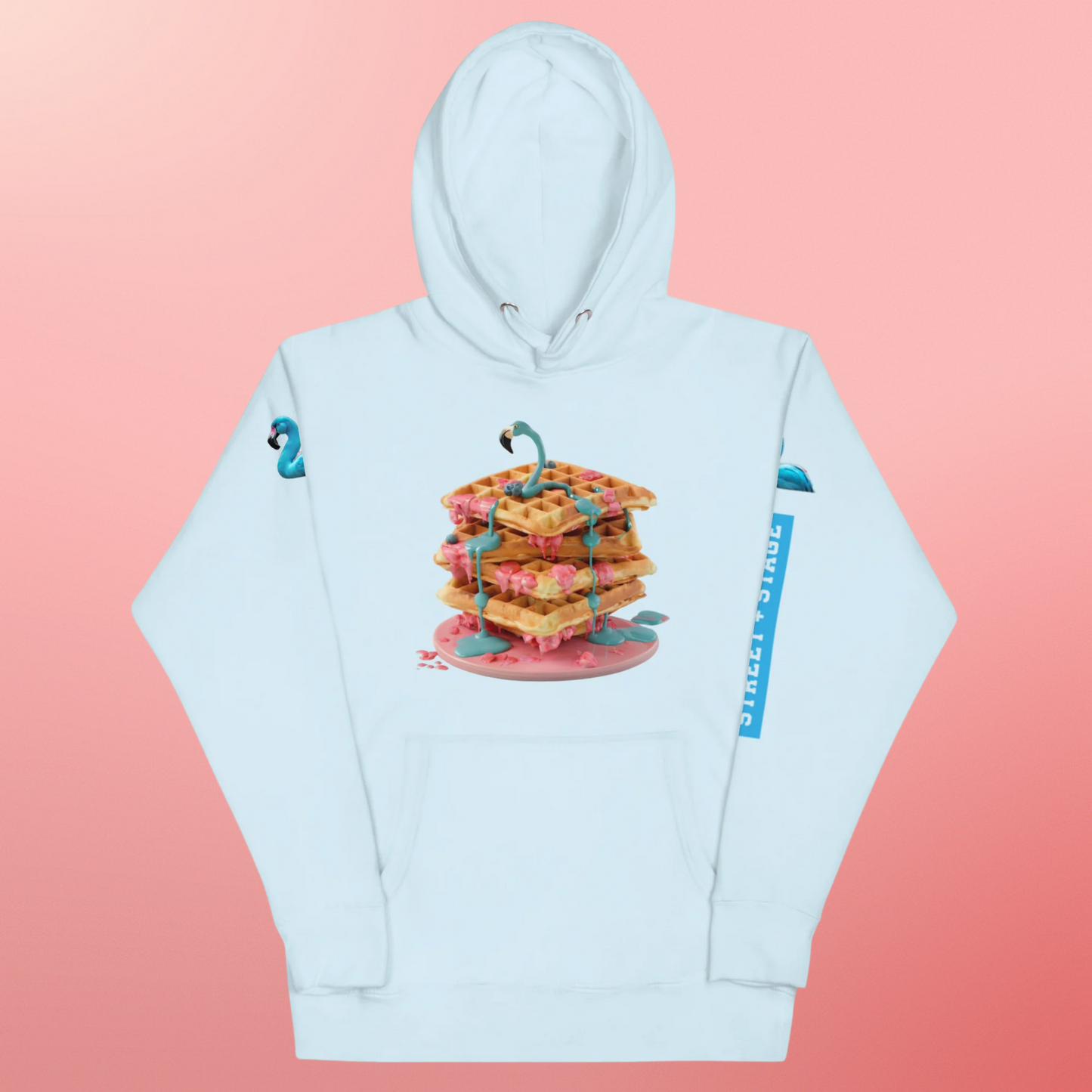 PLUSH BOY BLEUBURRY FLAMINGO WAFFLE HOODIE