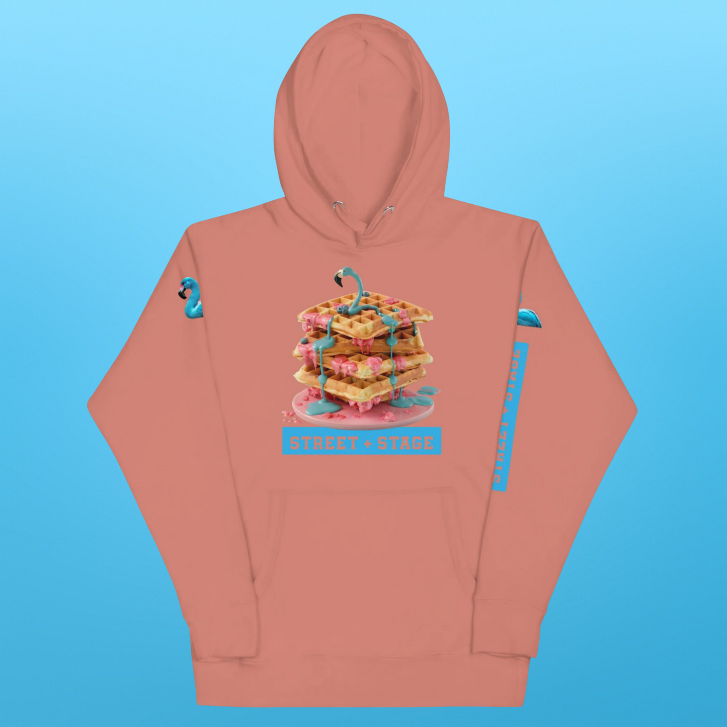 PLUSH BOY BLEUBURRY FLAMINGO WAFFLE HOODIE