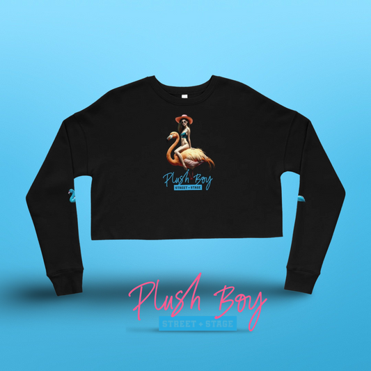 PLUSH BOY FLAMINGO RODEO CROP