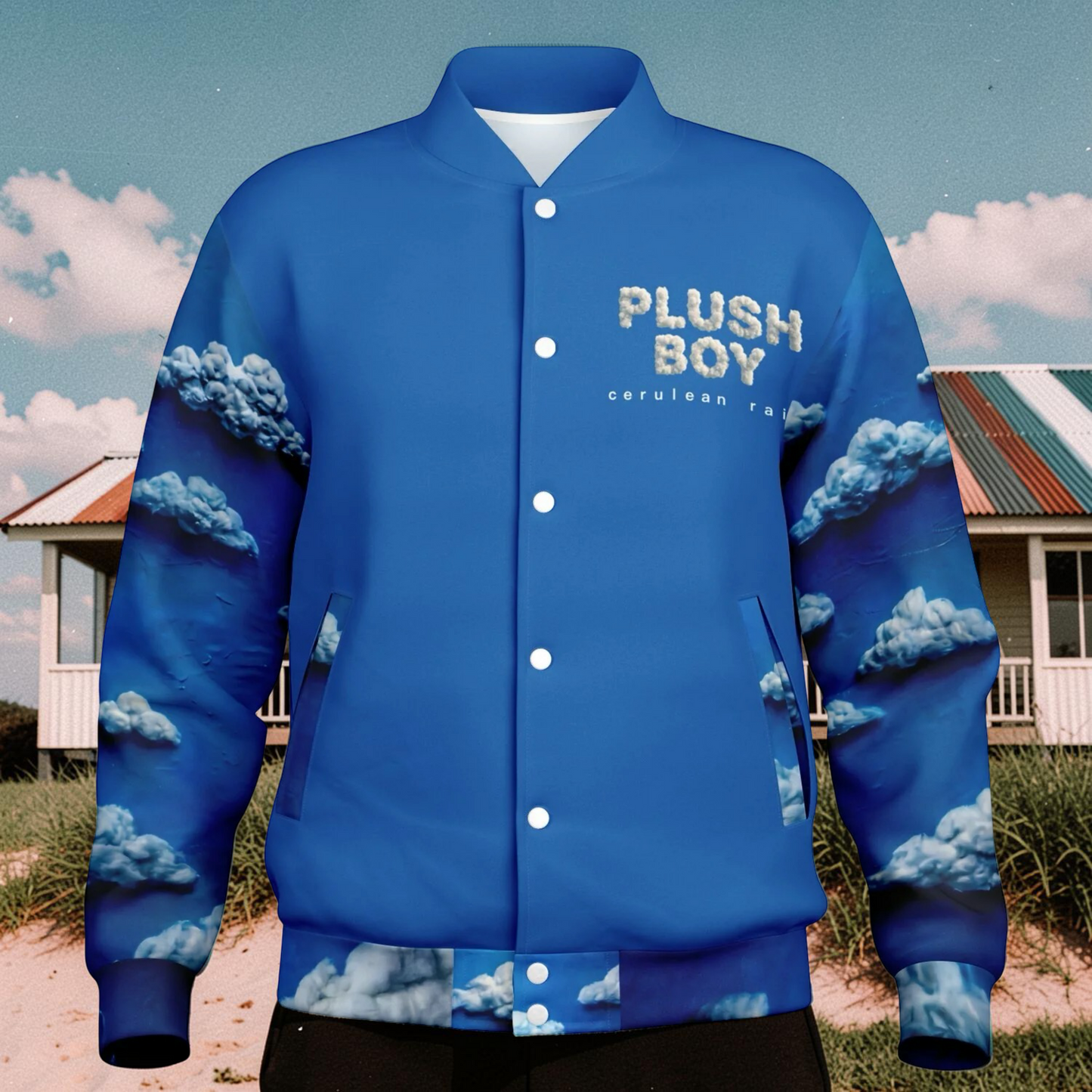 CERULEAN RAIN Baseball Jacket