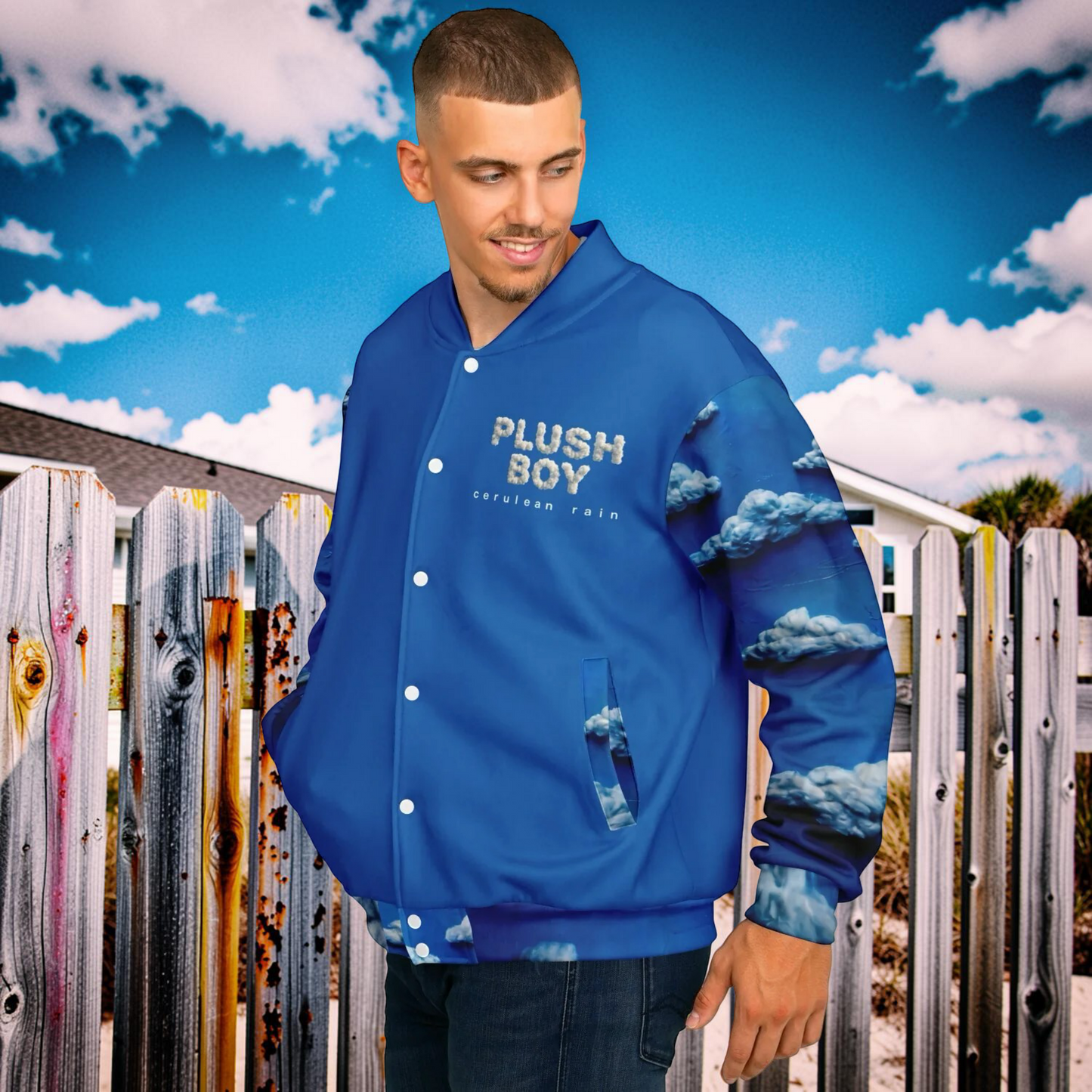 CERULEAN RAIN Baseball Jacket