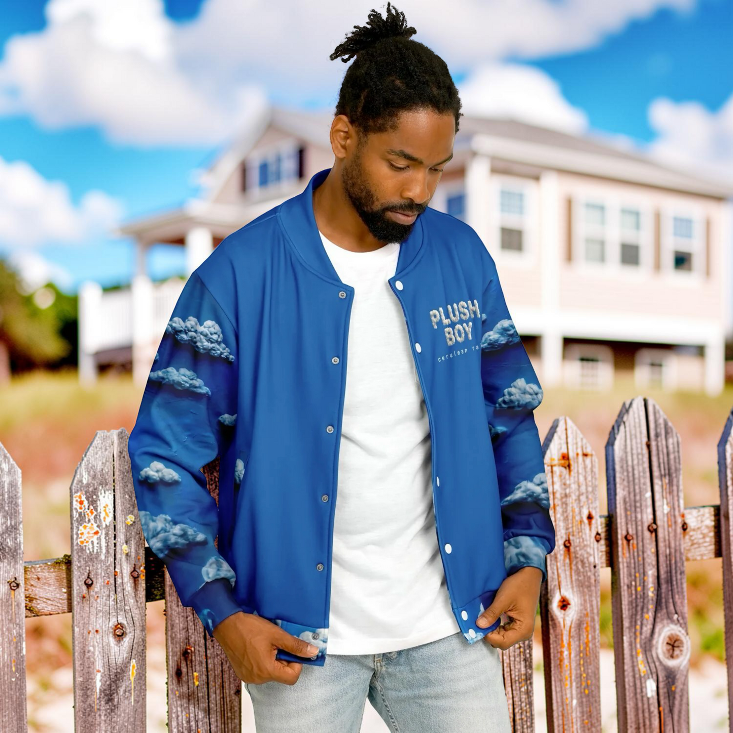 CERULEAN RAIN Baseball Jacket