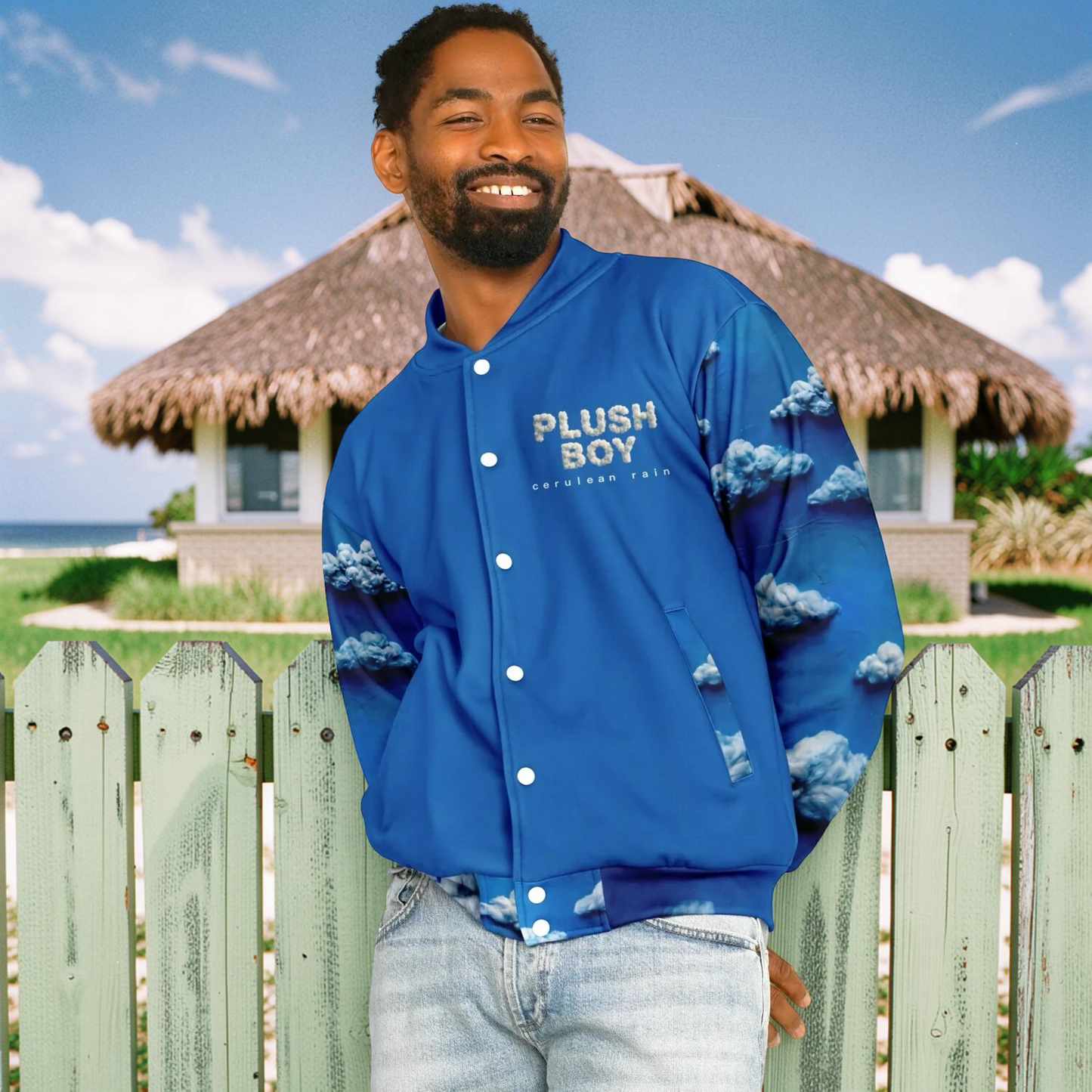CERULEAN RAIN Baseball Jacket