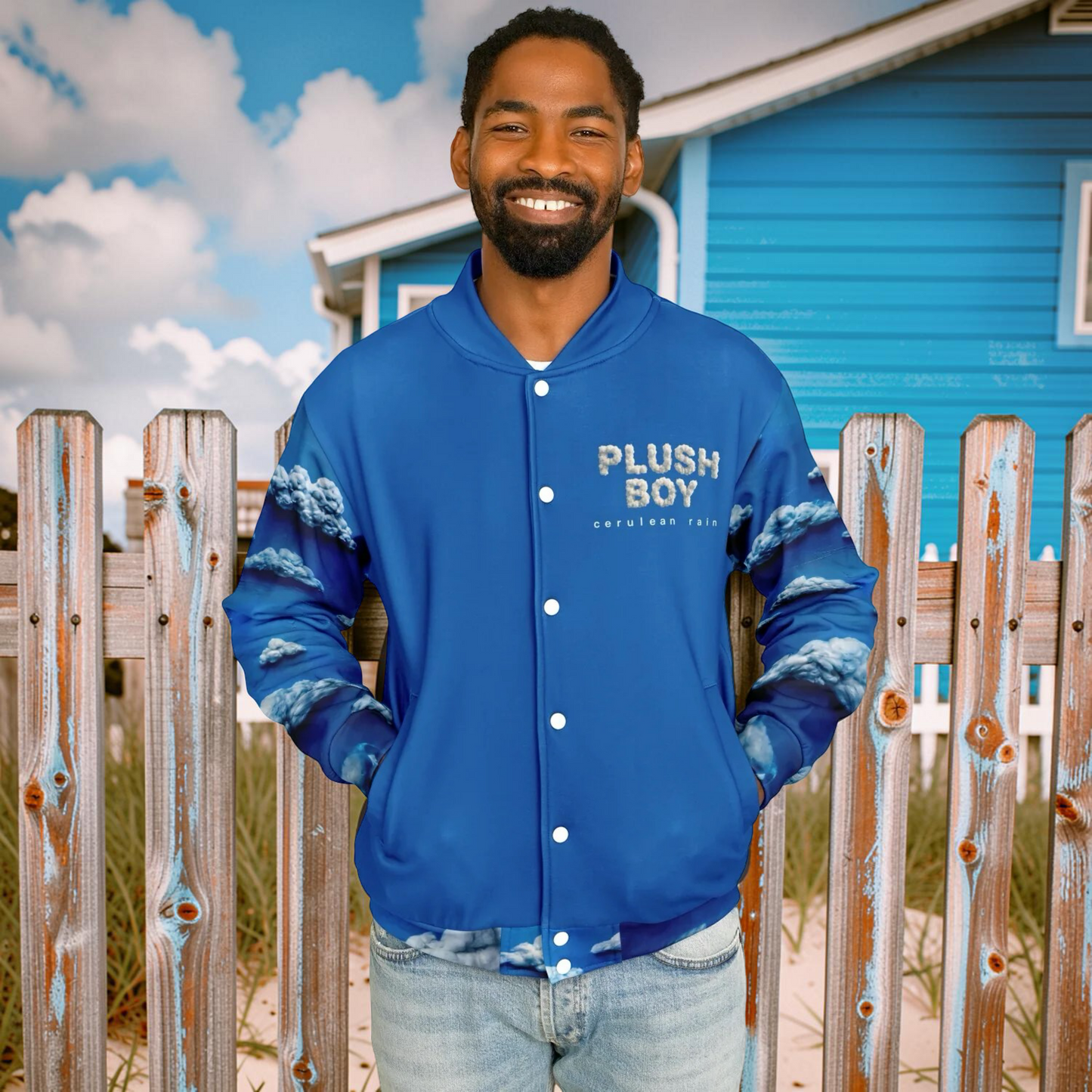 CERULEAN RAIN Baseball Jacket