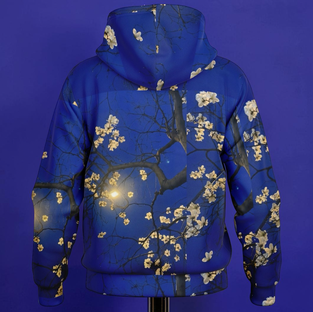 BLUE FUJI Hooded Baseball Jacket