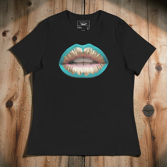 PLUSH BOY PEACH KISS BLACK Women's Relaxed T-Shirt
