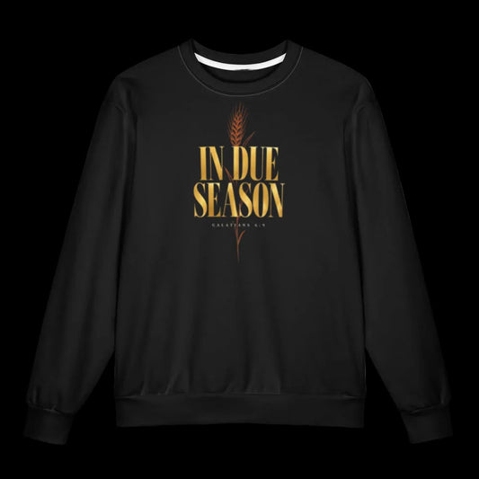 In Due Season Gold Wheat Oversized Sweatshirt - Black front