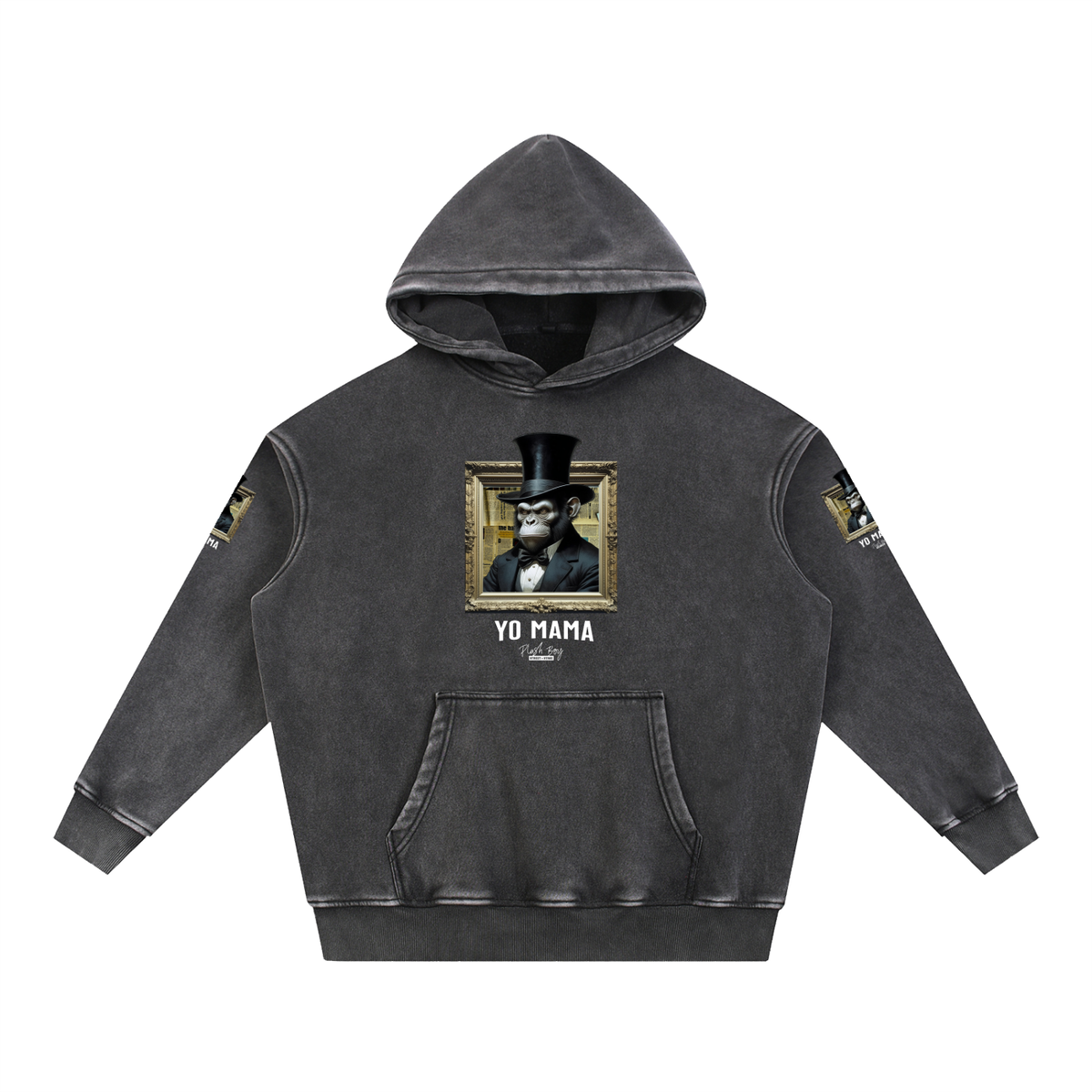 YO MAMA ABE LINCOLN Snow Wash Fleece Oversize Hoodie