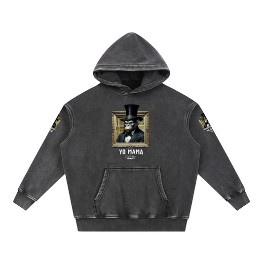YO MAMA ABE LINCOLN Snow Wash Fleece Oversize Hoodie
