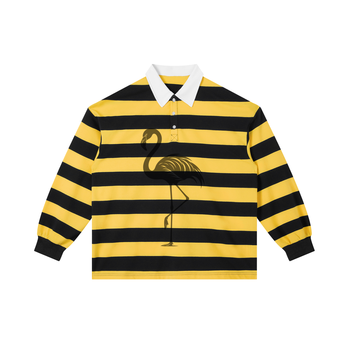 bumble bee Color Block Stripe Polo Shirt