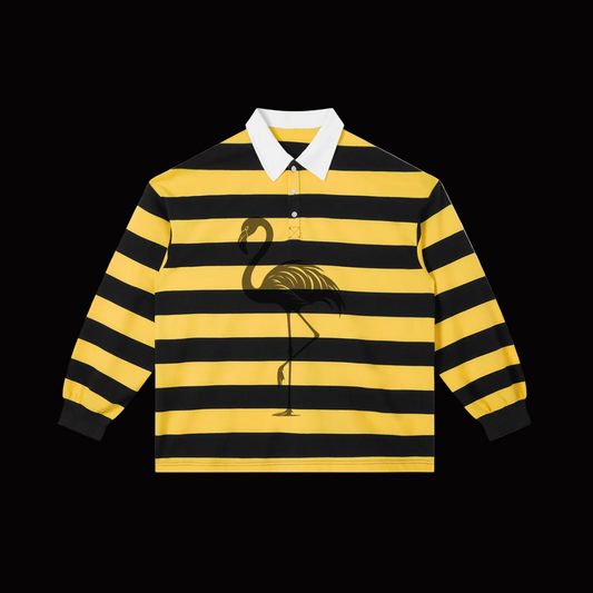 bumble bee Color Block Stripe Polo Shirt