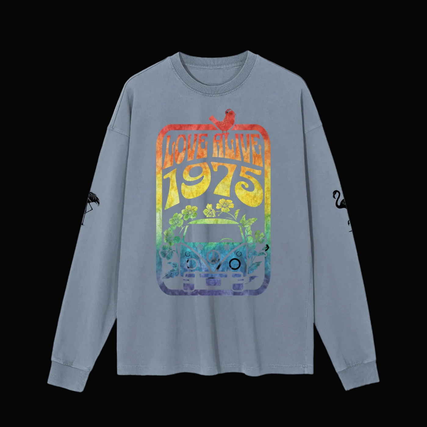 LOVE ALIVE 1975 Vintage Washed Long Sleeve T-Shirt