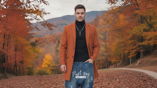 BURNT ORANGE PLUSH BOY MOUNTAIN OVERCOAT